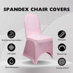 YOUR CHAIR COVERS - 100 Pack Stretch Spandex Banquet Chair Covers - Pink, Wedding Slip Covers, Premium Quality Chair Cover - Image 2