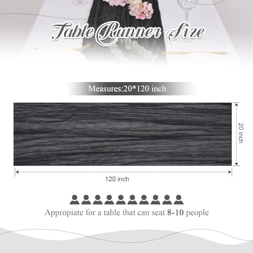 12 Pack Black Cheesecloth Table Runners 21x120 Inch Boho Gauze Table Runner 10FT Long Rustic Sheer Black Table Runner for Baby Shower,Wedding,Party,Birthday,Home Table Decor - Image 4