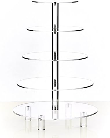 5 Tier Acrylic Cupcake Stand, Extra Thick 5mm Base, Multi Tiered Cake Stand - Image 3