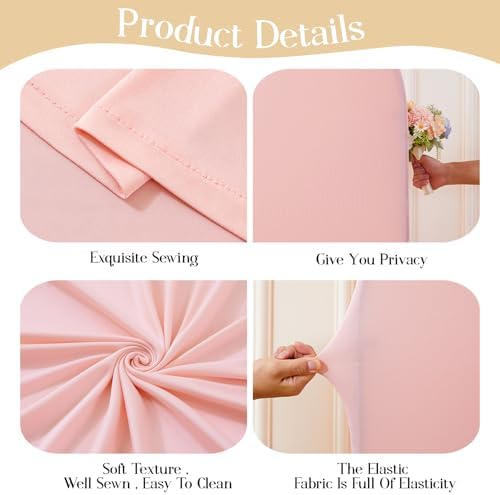 Dusty Pink Arch Backdrop Cover Set of 2 Wedding Arch Covers Stretchy Backdrop Decorations Baby Shower Bridal Shower Photo Birthday Party Pale Pink Arch Stand Cover 7.2 and 6ft Spandex - Image 4