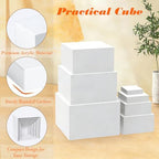 7PCS Buffet Risers Acrylic,10" to 4" Large White Display Stand for Dessert - Image 6