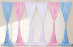 Baby Shower Backdrop Curtain 15ftx10ft - Blue Pink Satin Drapes - Image 5