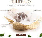 Fabric Handmade Truffle Cups | Truffle Liners | Truffle Wrappers | Fominhas | candy cups for chocolate | Forminhas de Brigadeiro | candy liners (White & gold) - Image 2
