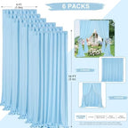 Baby Blue/Light Blue Backdrop Curtains 30ftx10ft Polyester Photo Drapes - Image 3