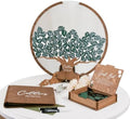 Rustic Guest Book Alternative Set with 100 135 Leaves - Custom Wedding Wooden Family Signing Tree Guest Book - Round Wooden Drop Box Frame - Handcrafted Engraved Wedding Decoration & Keepsake (Green) by 2B1WEDDING