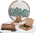 Rustic Guest Book Alternative Set with 100 135 Leaves - Custom Wedding Wooden Family Signing Tree Guest Book - Round Wooden Drop Box Frame - Handcrafted Engraved Wedding Decoration & Keepsake (Green) by 2B1WEDDING