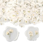 Qilery 200 Pcs Wax Seal Stickers Baby's Breath Floral Wedding Seals, White by Qilery