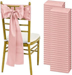 YMHPRIDE 60 PCS Rose Gold Satin Chair Sashes, 7x108 Inch Ties Chair Bows by YMHPRIDE