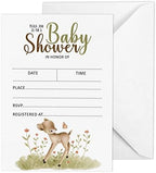 Pack of 30, Boy/Girl Baby Shower Party Collection, Baby Shower Invitation Cards, Fill in the Blank Invites WIth Envelopes, Cute Animals Theme Party Supplies by Inkdotpot