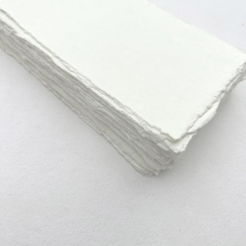 Deckle Papers® Wedding Invitation, Baby Shower Invitation Card, Handmade Deckle Edge Cotton Paper, Drawing, Calligraphy, Painting Paper, Khadi Lokta Rag Paper 150gsm Blank Card Stock (Pack of 50) - Image 2