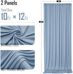 gogoparti 10x12ft Dusty Blue Backdrop Curtain for Wedding Parties, 2 Panels (5x12 ft Each) Wrinkle-Free Dackdrop Curtains, Silky Draping Fabric for Birthday Party, Baby Shower, Photo Background - Image 6