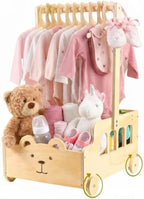 Large Wooden Baby Shower Crate Closet with Wheels and Handle by Esmorah
