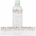 Personalized Water Bottle Labels with Choice of 30 Flower Styles - Choose Font and Pre-Made Phrases or Design Custom Text - LABELS ONLY (012 Muted Colorful Flowers, 2 inch (8.5x2")) by ThePaperedWedding