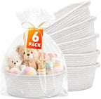 Small Woven Gift Baskets, 6 Pack White Rope Baskets with Gift Bags by Unknown