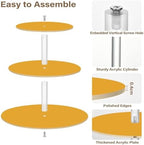 J JOYSAY Yellow Orange Print Acrylic Cupcake Stand 3 Tier Dessert Table Display Set Clear Cake Stands for Party Wedding Baby Shower Decorations Easy Assembly Macaron Tower - Image 2