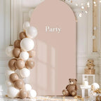 6.6FT Nude Arch Backdrop Cover - Polyester Fitted Wedding Arch Stand Covers Round Top Chiara Arch Backdrop Cover for Birthday Party Banquet Photo Background Decoration - Image 2
