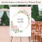 Easel Stand for Wedding Sign & Poster 63'' Easels for Display Portable Art Easel for Floor Adjustable Metal Easel Black 2 Pack - Image 2