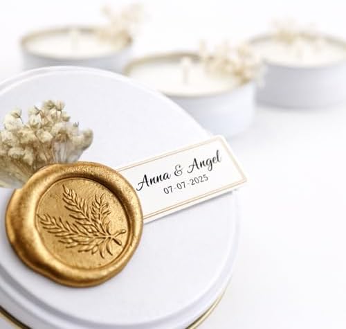 Luxury Scented Candles with Mini Bouquets - Personalized Favors for Weddings, Showers, Birthdays - Beautifully Stamped Wedding Decorations, Elegant Hand-Poured Soy Candles (50 PCS, NO Gift Box) - Image 3