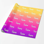 MyPupSocks Custom Text Wrapping Paper Gradient Yellow And Pink, Personalized Name Gift Wrap Paper Funny Wrapping Paper Roll 58x23 for Boys Girls Kids Birthday Christmas Winter Holiday 3 Rolls - Image 2