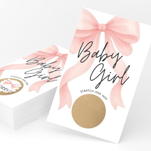 Baby Shower Games for Girl Bundle - 6 Activities for 30 Guests (Pink Bow) - Image 4