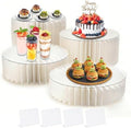 4Pcs Buffet Risers Food Risers for Buffet Table Foldable Cake Display Stands with Mini Table Sign Tall Cardboard Cupcakes Stand for Show Catering Desserts Jewelry Wedding Birthday Party Decoration by Unknown