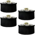4 Pack 120 Inch Black Cloth Tablecloth for 5 FT Round Tables, Stretchy Fitted Circle Picnic Tables Cloths for Outdoors, Spandex Table Cover with Table Skirt for Wedding Banquet Birthday Party Decor by Creativepartyuniquedecorat