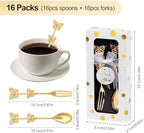 16 Pack Mini Spoon and Fork Sets for Tea Party Wedding Guest Souvenir Gift - Image 2