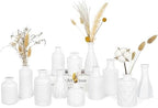 TBWIND 12 Pcs Matte White Glass Bud Vase Set by TBWIND