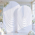 White Wedding Arch Backdrop Cover 7.2ft and 6ft Draped Arch Covers Stretchy Backdrop Spandex Balloon Arch Covers for Bridal Shower Baby Shower Engagement Photography Birthday Party Decorations by Tao-GePartyDecorations