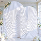 White Wedding Arch Backdrop Cover 7.2ft and 6ft Draped Arch Covers Stretchy Backdrop Spandex Balloon Arch Covers for Bridal Shower Baby Shower Engagement Photography Birthday Party Decorations by Tao-GePartyDecorations