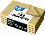 Party Solids Gold Tissue Paper for Gift Bags - 15" X 20" Bulk Tissue Paper Gold 480 Sheets - 10lb Newsprint for Packing, Birthday Gift Box Filler, Packing Supplies for Moving Supplies by PartySolids