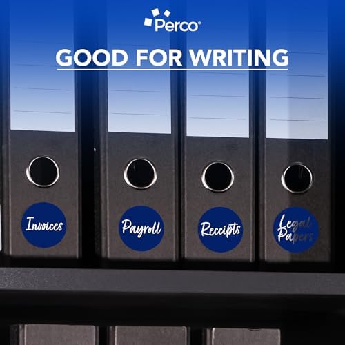 Perco Dark Blue Perforated Round Circle Dot Sticker 3-Inch Labels — 10 Rolls, 5,000 Stickers - Business Logos, Category Labels & Professional Signage, Strong Adhesive - Made in USA - Image 6