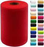 Christmas Tulle Fabric Rolls, 3 Pcs, 6 Inch by 100 Yards (300 feet) Fabric Spool Tulle Ribbon for DIY Tutu Bow Baby Shower Birthday Party Wedding Decorations Craft Supplies (Emerald Green, Red, Gold) - Image 2