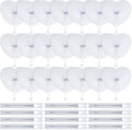 Blulu 60 Pack Wedding Heart Folding Hand Fans Decor Bulk, White by Blulu