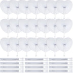 Blulu 60 Pack Wedding Heart Folding Hand Fans Decor Bulk, White by Blulu