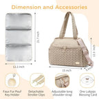Asha Diaper Bag Tote For Daily Use, Travel Shoulder Diaper Bag With Long Strap - Image 4