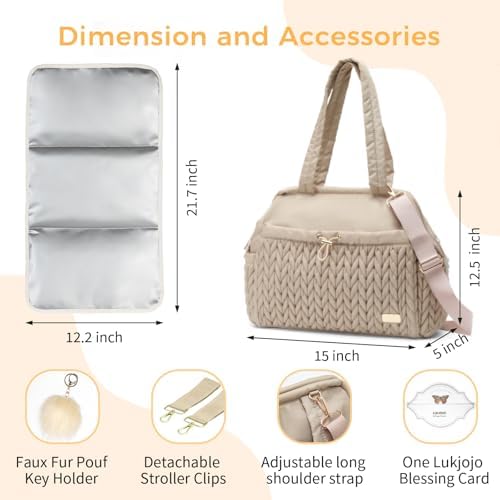 Asha Diaper Bag Tote For Daily Use, Travel Shoulder Diaper Bag With Long Strap - Image 4