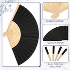 Yinkin 300 Pack Folding Hand Fans Bamboo for Party Favors, Black - Image 5