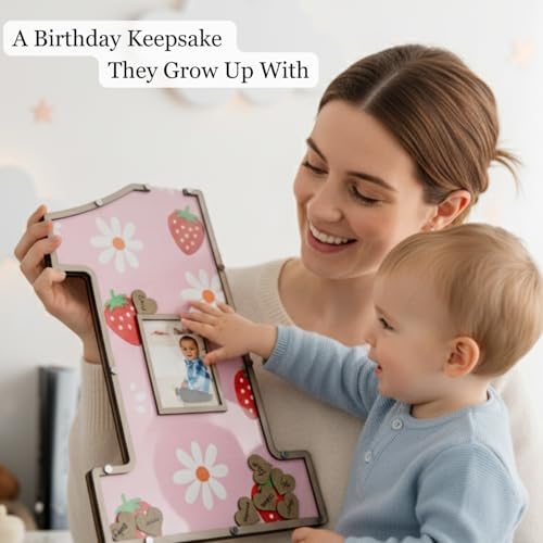 The Real Bossy Baby Berry First Birthday Memory Guestbook Keepsake Frame – Luxury 1st Birthday Guest Book Alternative & Photo Display – Capture Birthday Wishes, Family Messages and Memories From Your Baby’s First Year - Strawberry Birthday Theme - Image 6