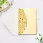 Gold Wedding Invitations Kit Metallic Pocket Blank Cards 50 Sets - Image 2