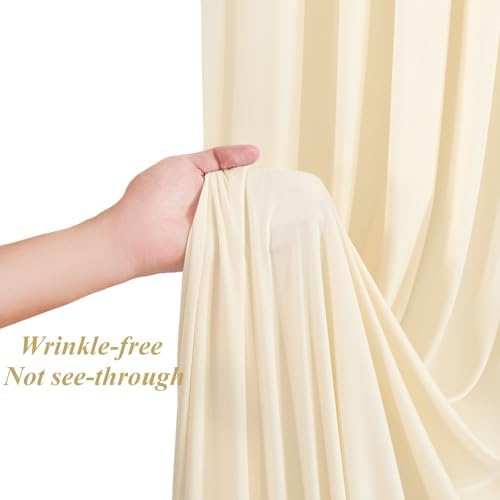 20x10ft Champagne Backdrop Curtains with Lights Photo Drapes Wrinkle Free Fabric Backdrop Curtain for Wedding Decorations Birthday Party Baby Shower Bridal Shower Home Party Background - Image 5