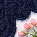 6 Pack Navy Blue Cheesecloth Table Runner 10Ft 23 x 120 Inch - Image 4