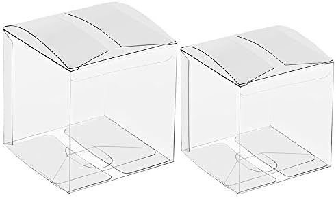 Lucky Monet 25/50/106 Packs Clear Gift Boxes, Clear PET Plastic Boxes Transparent Packing Box Favor Square Boxes for Thanksgiving, Christmas, Wedding, Party, Birthday, Candy, Coffee & Tea, Jewelry - Image 3
