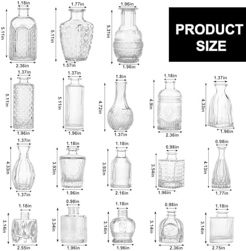 Fixwal 18 Pack Small Bud Vases for Centerpieces, Clear Vases for Flowers - Image 3