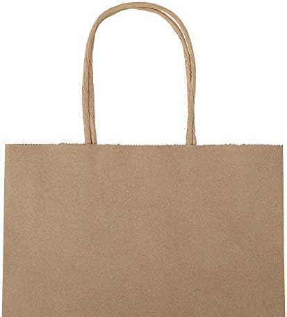 bagmad 100 Pack 8x4.75x10 Inch Plain Medium Paper Bags with Handles Bulk, Brown Kraft Craft Gift Bags, Grocery Shopping Retail Birthday Party Favors Wedding Sacks (Natural Brown, 100pcs) - Image 4