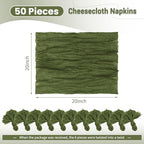 50 Pack Olive Green Napkins 20x20Inch Cheesecloth Napkins - Image 2