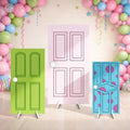 3 Pcs 3FT Monster Door Cardboard Cutout Set, Whimsical Party Backdrop for Birthday Baby Shower Decorations Waterproof Corrugated Plastic Monster Door Yard Signs Photo Booth Props Entrance Decor by Unknown
