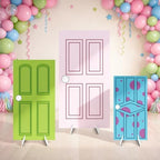 3 Pcs 3FT Monster Door Cardboard Cutout Set, Whimsical Party Backdrop for Birthday Baby Shower Decorations Waterproof Corrugated Plastic Monster Door Yard Signs Photo Booth Props Entrance Decor by Unknown