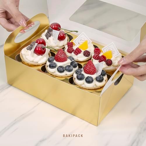 25 Gold Cupcake Boxes 6 Count with Window, Cupcake Containers - Image 4