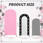 Mindsoft 3 Sets Fast Party Arch Backdrop Cover Racing Backdrop, Pink - Image 4